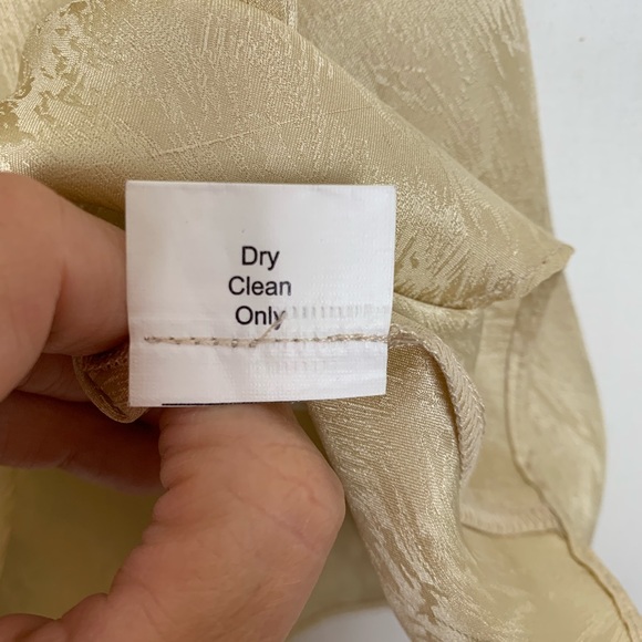 Parker Mock Neck Ruffle Silk Blouse Light Gold XS - Picture 6 of 8